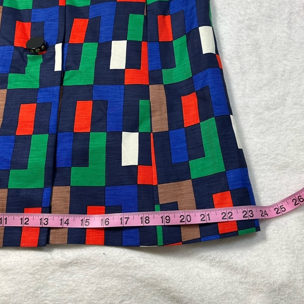 Milly of New York Silk Blend Colorful Block Pattern Trench Coat/Dress - Picture 9 of 16